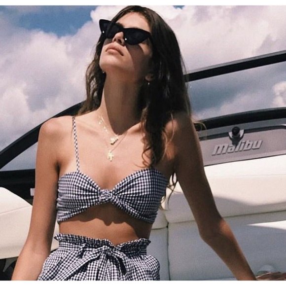 For Love And Lemons Other - For Love & Lemons Gingham Crop Top in Gingham Size XS